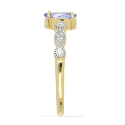 BUY REAL TANZANITE GEMSTONE CLASSIC RING IN STERLING SILVER